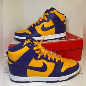 Nike Dunk High Retro Purple Yellow Lakers Purple DD1399-500 LSU